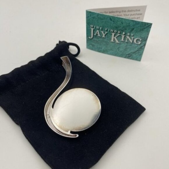 Jay King DTR Sterling Silver Labradorite Pendant Modernist 23g Pouch Card Bold - Picture 3 of 11